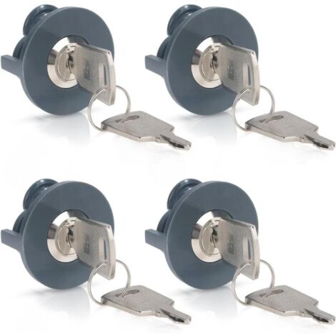 Set of 4 universal socket locks, protects against misuse and unauthorized power consumption, contains 8 keys, for indoor use, laundry rooms and electrical cabinets (1/4)