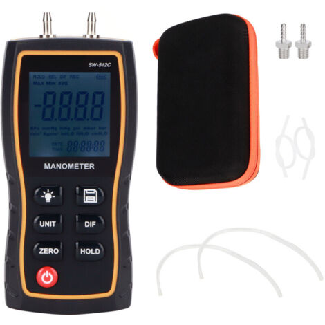 Digital differential pressure gauge, portable air and gas pressure gauge, ±103.42 kPa (1/4)