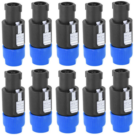 10 pieces C-NL4FC audio speaker connector, waterproof plug cable connector, 4-pin audio video connector (blue) (1/4)