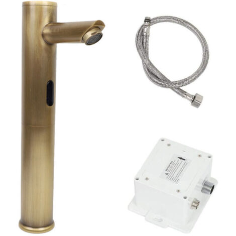 Energy-saving, intelligent, automatic, simple, hot and cold, under-basin infrared sensor faucet in brass.