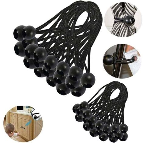 30 Pieces Elastic Bungee Cord, Tarpaulin Bungee Cord, Elastic Bungee Cord for Pavilion, Tarpaulin, Camping, Tent, Curtain Extension Harness (200mm) (1/4)