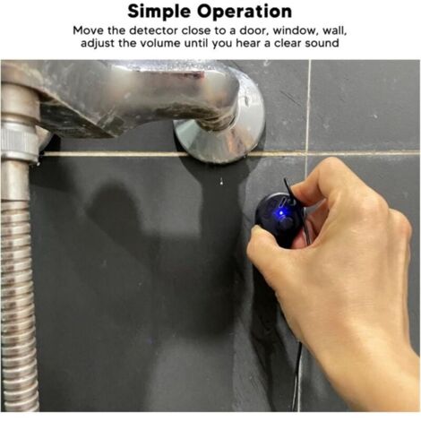 Water Pipe Leak Detector, 13000X Clear Sound Sensitive Wall-Mounted