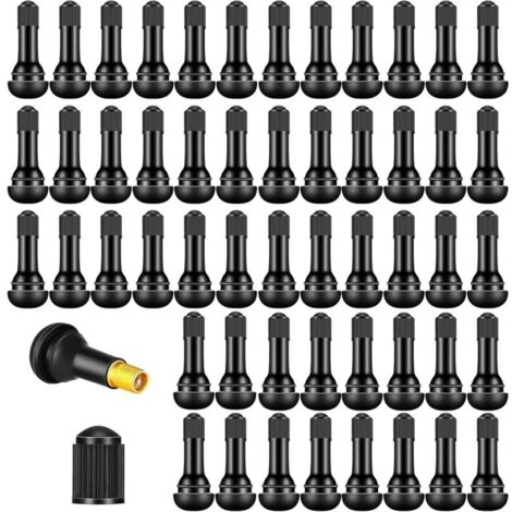 110 Pcs TR413 Car Tire Valve, Tubeless Tire Vacuum Valve (46mm), Snap-in Rubber Valves for Rims, Suitable for Cars, Motorcycles and Bicycles (1/4)