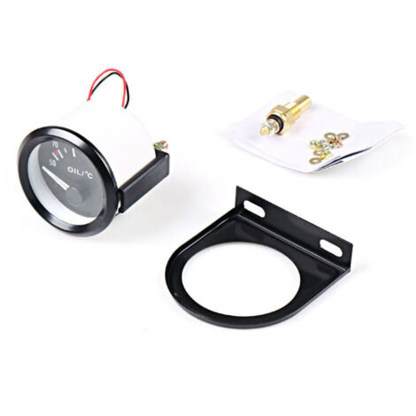 Universal Aluminum Oil Temperature Gauge Meter Designed for High Sensitivity Car Oil Temperature Measurement 52mm 2 Inch 12V White Light. (1/4)