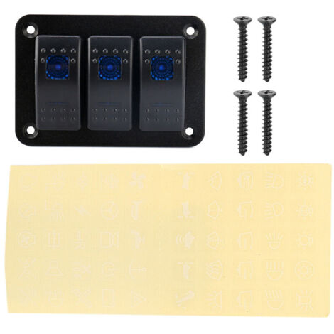 Gang LED On/Off Rocker Switch Panel, Rocker Switch Panel with Overload Protection 12-24V DC IP66 Waterproof for Camper Truck Trailer Marine Vehicles SUV. (1/4)