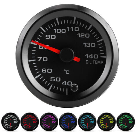 2in 12V 40-140℃ Oil Temperature Gauge 7 Colour Backlit Display with Universal Car Sensor. (1/4)