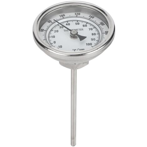 Stainless steel dial thermometer with 1/2 NPT thread, thermometer for homebrew kettles, 0220℉ / 10100℃