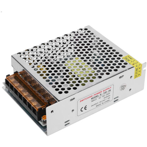 DC24V Aluminum Alloy Switch Power Supply Driver Adapter for 3D Printer LED Strip Light (S-120-24 (24v 5a 120W) AC100-240V)