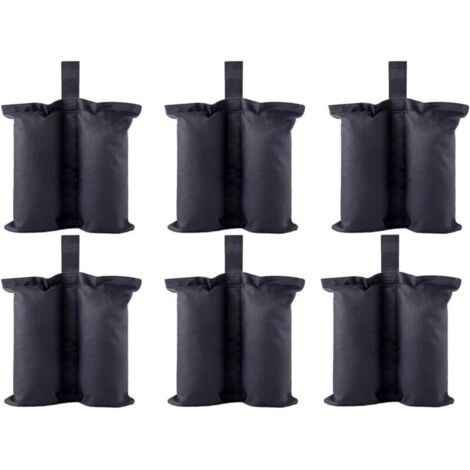 Premium quality heavy-duty instant shelter weight bags - Sandbag for tent feet, pop-up awning, weighted foot bag (size M - 6, black) (1/4)