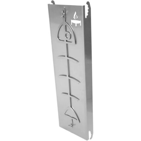 Flame-grilled salmon board - stainless steel - fire-resistant stainless steel - accessory for brazier and kettle grills - stand for flame-grilled salmon - function (1/3)