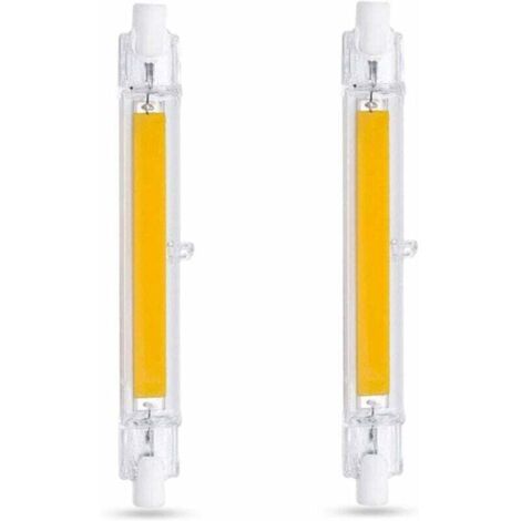 R7S 118mm 10W Warm White 3000K 1000lm LED Bulb R7S J118 Halogen Equivalent to 80W 100W Non-Dimmable R7S 118mm Slim COB LED Bulb for Wall/Floor Lamps Pack of 2 (1/4)