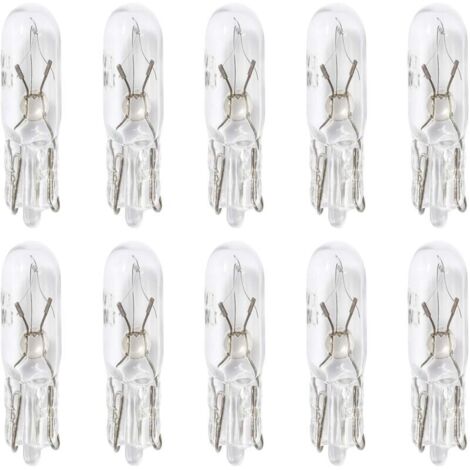 10 PCS 12V T5 W2W LED Incandescent, White Light for Car Dashboard, Interior Gauge Indicator, Incandescent Lighting Replacement for Car, Motorcycle, Truck (1/4)