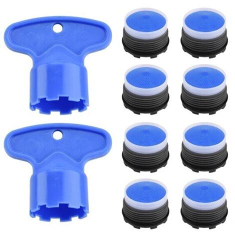 M18.5 5-Piece Faucet Aerator Kit Including Removal Wrench and Tool for Bathroom and Kitchen Water Filter Replacement and Water Saving Faucets (M18.5×8)
