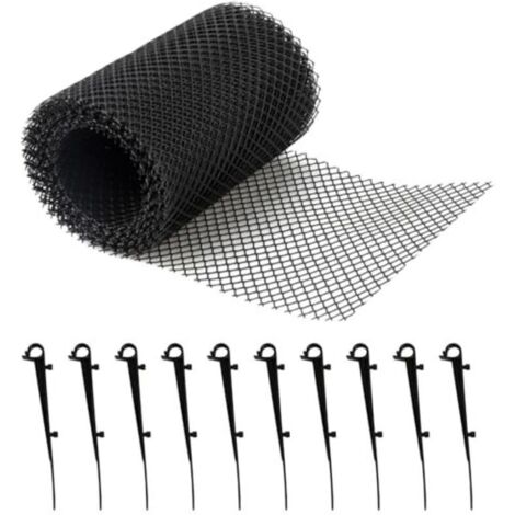 Leaf protection grid for gutters, 8m x 18cm, with 10 clips, for houses, carports, barns and gutters. (1/4)