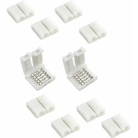 Pack of 10 x 5-pin, 10mm wide RGBW LED strip connectors for solderless LED strips, compatible with 5050 SMD RGBW LED strips (1/4)