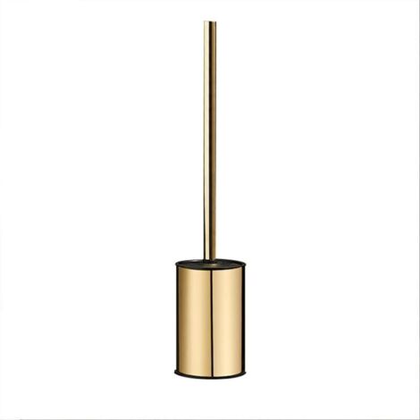 Gold wall-mounted toilet brush, 304 stainless steel, round, for bathroom (gold) (1/3)