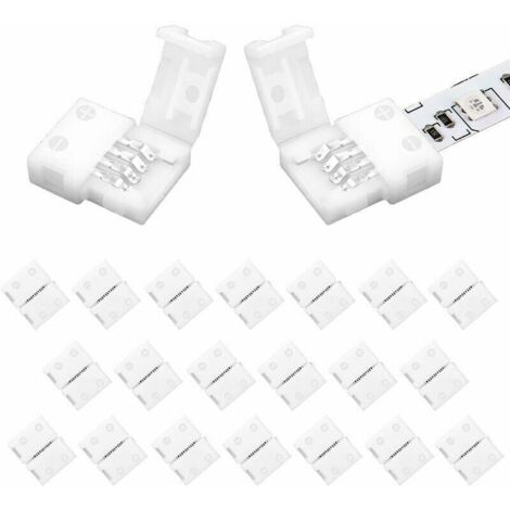 20PCS 4-pin LED connector, 8mm RGB LED strip connector for 2835 3528 SMD RGB LED strip.
