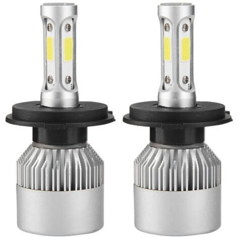 H4 Headlight Bulb, 8000LM 36W Car Front Bulbs, 9V-32V, High/Low Beam Xenon White 6000K, 2 bulbs. (1/4)