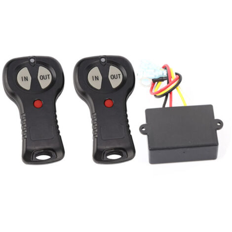 Heavy-Duty 12V Universal Winch Remote Control Kit with Dual Transmitter Long Distance Solution Suitable for 17,000 lb Winches for Cars and Trucks.