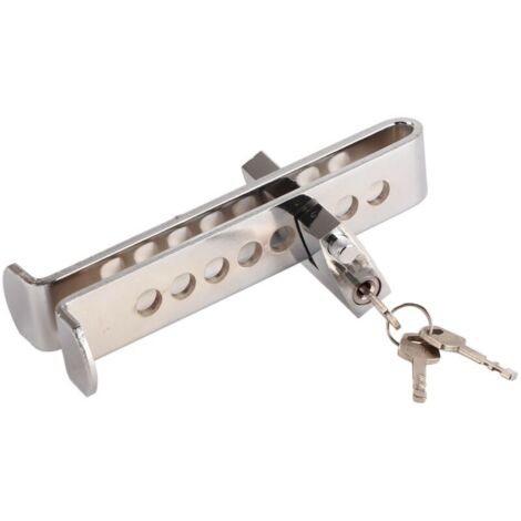Brake Pedal Lock, 7 Holes Stainless Steel Car Brake and Clutch Pedal Lock, Steering Wheel Lock, Automatic Security Device (1/4)