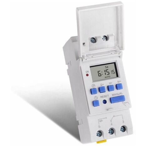 TM615-2 Programmable Timer Switch, Energy Saving, 220V AC, Timer Control Rail Installation (1/4)