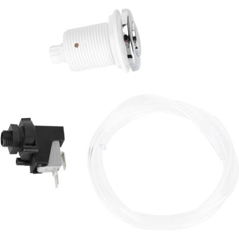 Air Button Switch Assembly, Pneumatic Switch, Air Switch, Hose Kit, Piping Kit, Air-Activated Switch Button for Swimming Pool and Spa (1/4)