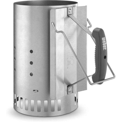 Chimney starter - Large (32cm high), compact firelighter with two handles, for charcoal barbecues Ø 47cm and above, ignition aid for charcoal and briquettes - (7416)
