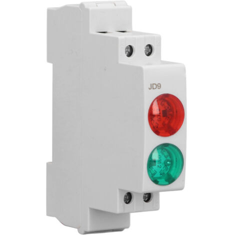 Red and green DIN rail-mounted signal lamp, dual LED indicator light for distribution box, CNC lathe, AC/DC