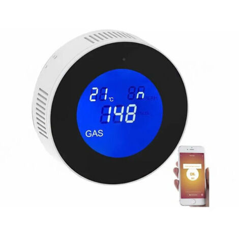 Connected gas detector - voice announcement - detects natural gas, propane, butane and LPG
