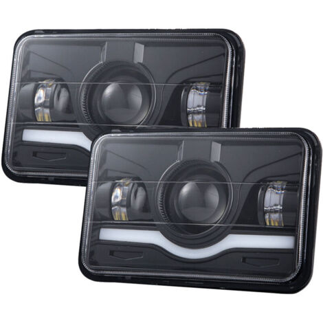 Set of 2 LED headlights 10.2 x 15.2 cm, 5 rectangular headlights with high and low beam DRL replacement for Peterbilt Kenworth Freightliner Ford Probe Oldsmobile Cutlass. (1/4)