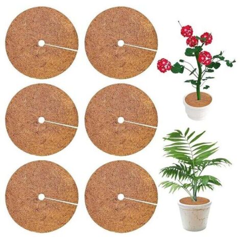 Set of 6 Coconut Plant Mats, Plant Protection Mulch Discs, Coconut Mulch Discs, Winter Protection Coconut Mats for Potted Plants in the Garden Against the Cold (1/4)