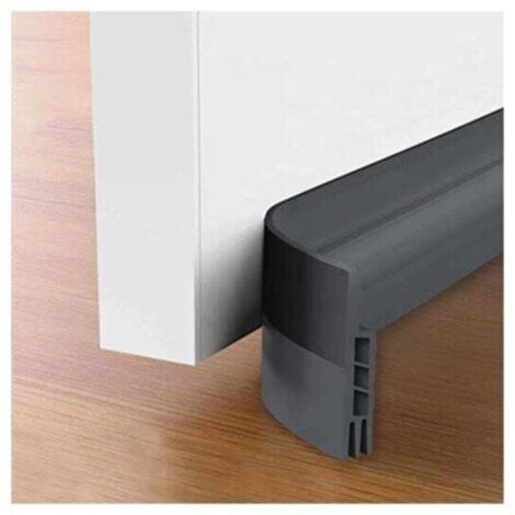 Draft-proof door bottom & door seal - NEW insulating door bottom (quick to install), ideal for insulation against cold, noise & moisture (2 x grey) (1/4)