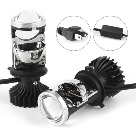 Headlight conversion kit H4 bulb with projector lens Waterproof car bulb H4 LED headlight bulb IP65 low beam conversion kit 2 pieces H4 LED bulb. (1/4)