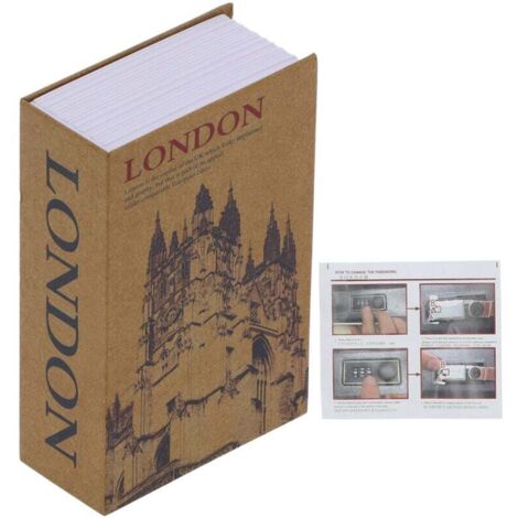 Simulation Book-Shaped Safe, Portable with Security Combination Lock, Hidden Secret Money Box for Storing Important Items (1/4)