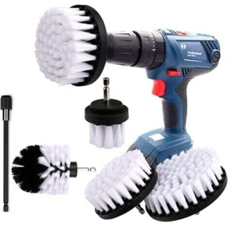 4-Piece Drill Cleaning Brush Set, Drill Brushes, Rim Brushes, Wheel Cleaning Brushes for Rims, Tiles, Bathtubs (1/4)