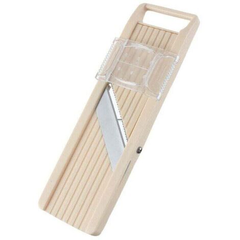 Japanese mandoline slicer with three interchangeable stainless steel blades: ivory, vegetable cutter, peeler, stainless steel, off-white (1/3)