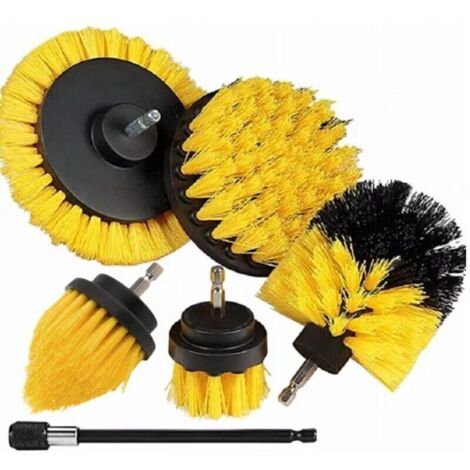 Set of 6 brushes for electric drills, brush for cleaning floor joints (1/4)