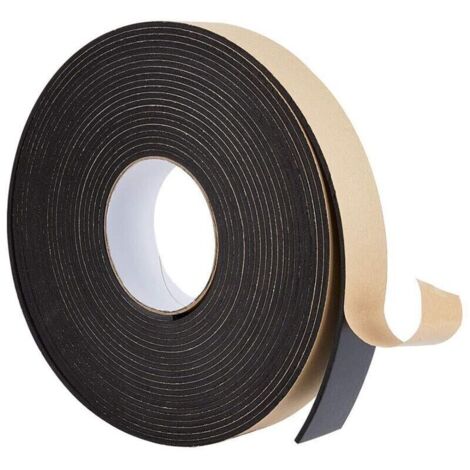 10m Self-Adhesive Foam Strip 40mm(L) x 3mm(T) Single-Sided Black Cold Cut Foam Sealing Tape for Window Door Insulation (10m/Roll) (1/4)
