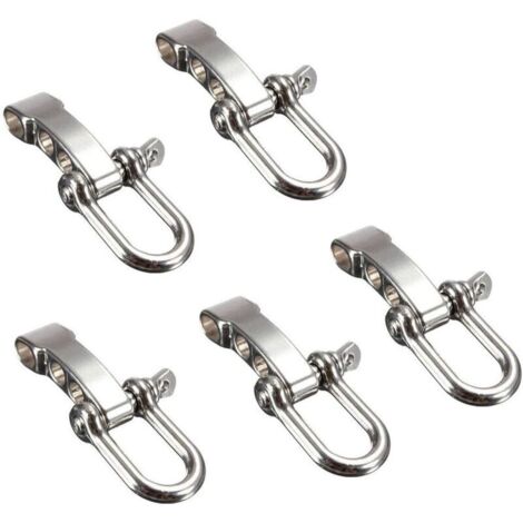 Pieces Adjustable Steel D-Shackles Buckle Sets U-Shaped Stainless Steel Shackles for Paracord, Outdoor Survival Rope Bracelets