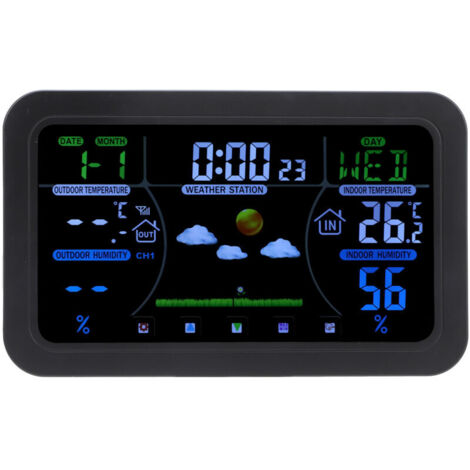 HD Weather Clock 3 Brightness Backlit Screen 12H 24H Multifunctional Forecast Display (1/4)