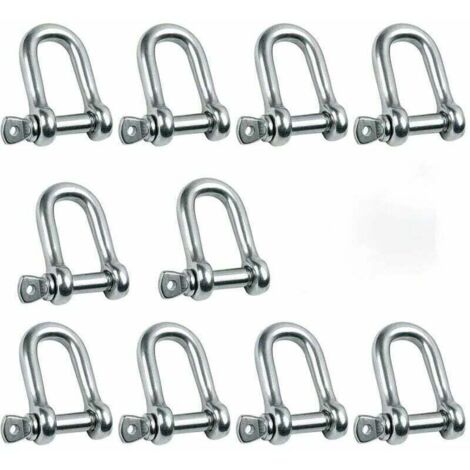 M5 Stainless Steel Shackle, Straight, Stainless Steel Bracelet (10 pcs)