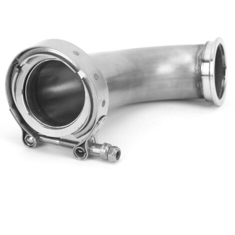 90° Flange Elbow Adapter Downpipe VBand Clamp Stainless Steel 2.5 inch ID to 3.2 inch OD.