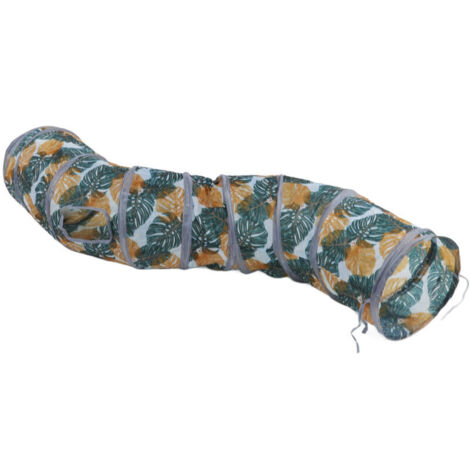 Cat Tunnel Toy for Indoor Cats - Wild Leaf Print Tunnel Tunnel, Thick and Portable Play Area for Small Pets