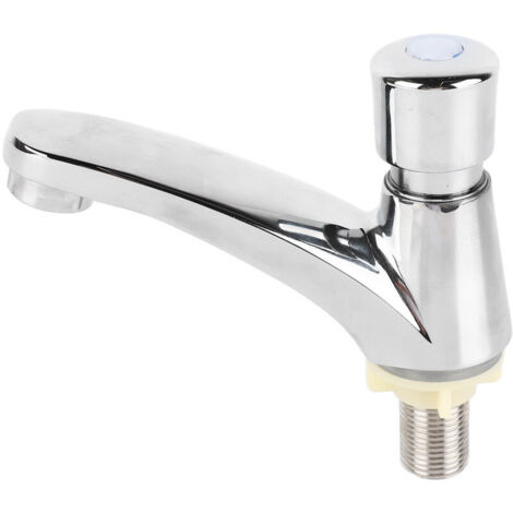 Automatic shut-off tap with cold time delay, made of durable copper, water-saving design for home and public kitchens (1/4)