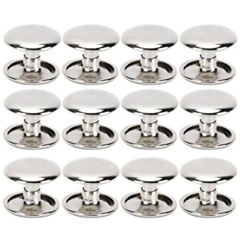 Pack of 200 double-headed metal tubular rivets for leather, repair, bags, belts, shoes, sewing, decoration, 12 x 10 mm (silver) (1/4)