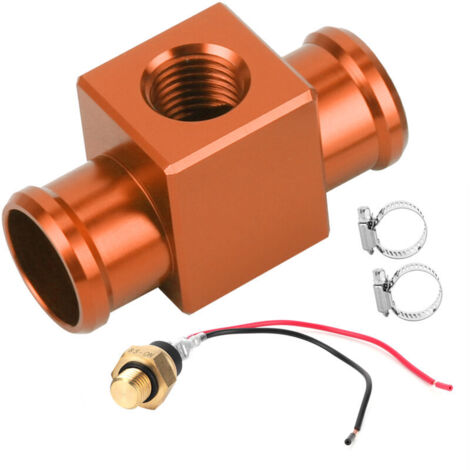Thermostat water temperature switch radiator cooling fan temperature sensor for motorcycle ATV off-road vehicle (orange).