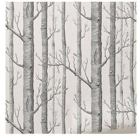 Birch tree wallpaper, modern decor wallpaper roll, forest wood wallpaper for bedroom