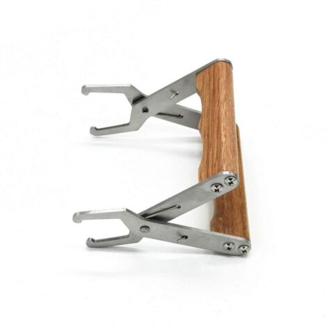 Honeycomb frame clip - stainless steel beekeeping frame support, stand and lifting tool with wooden handle, suitable for beekeepers