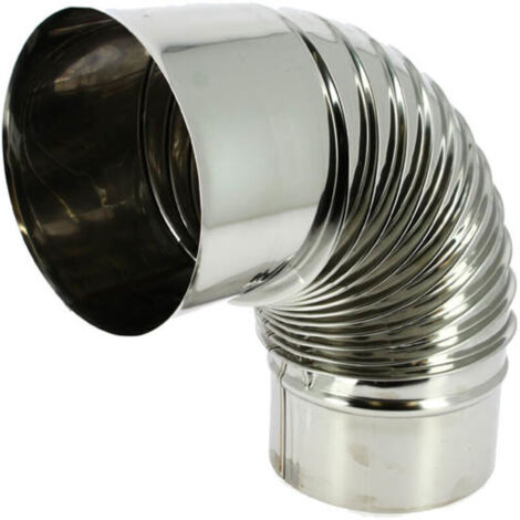 EQ 90 degree stainless steel pleated elbows, 139 mm diameter (1/4)