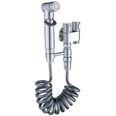 Hygienic bidet shower for toilet, Stainless steel bidet faucet for toilet, Bidet sprayer with water jet, Toilet faucet with bidet hose (1/4)